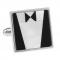 Silver Mother of Pearl Tuxedo Wedding Cufflinks.JPG